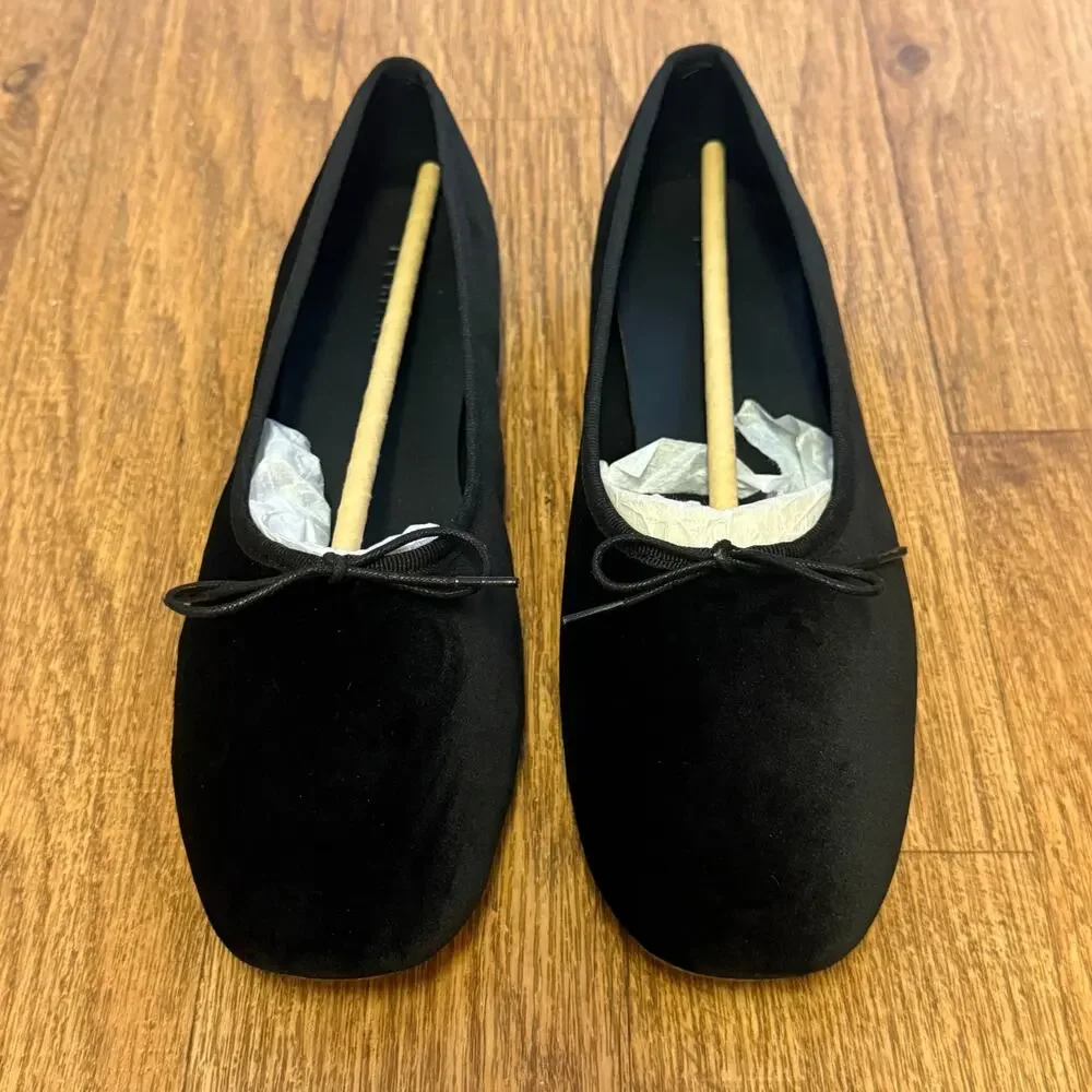 Everlane The Day Ballet Flat in Black Velvet Size 9.5